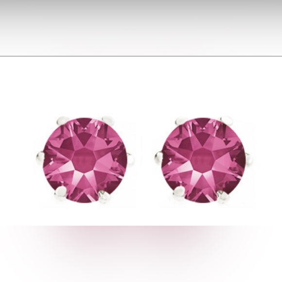 E58. Swarovski Crystal Silver or Gold Overlay Emerald amethyst Stud Earrings - Picture 10 of 16